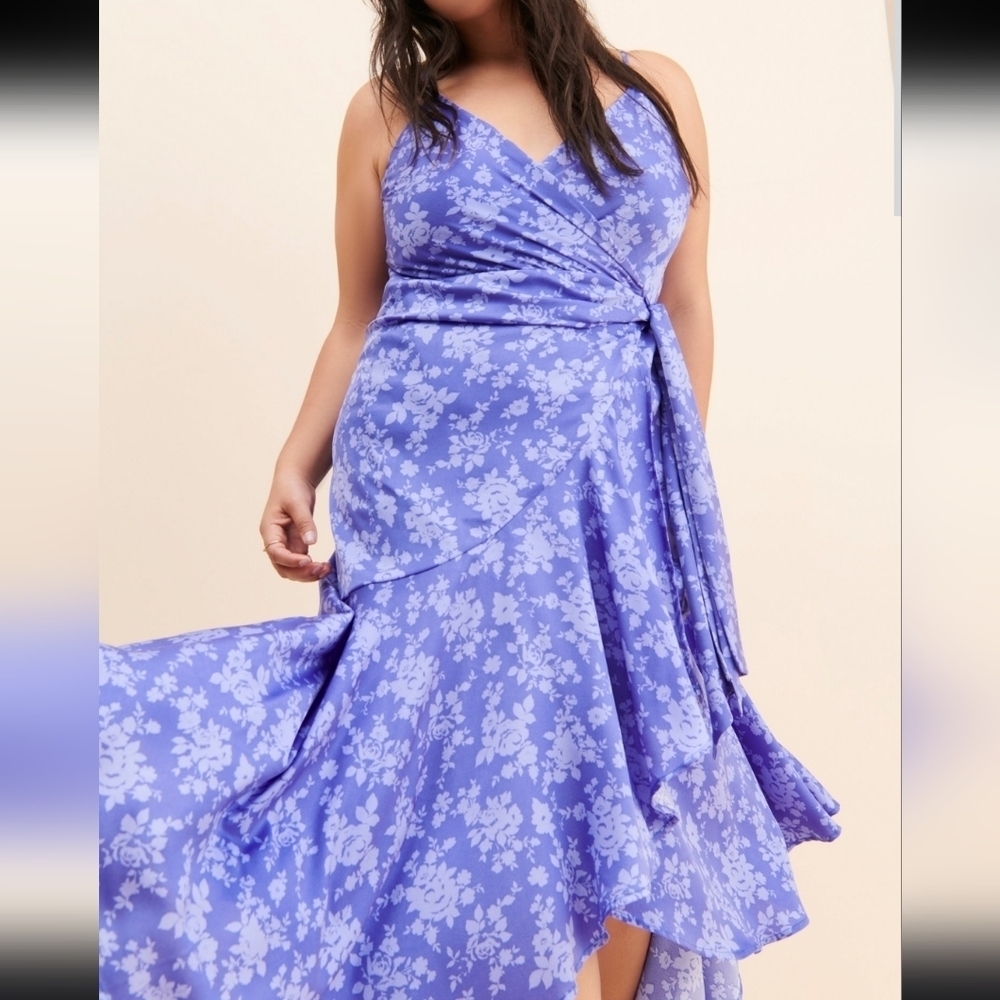 Anthropologie En Elly Floral Ruffled Wrap Dress